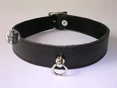 Lederhalsband mit O-Ring (Grösse M-L)
