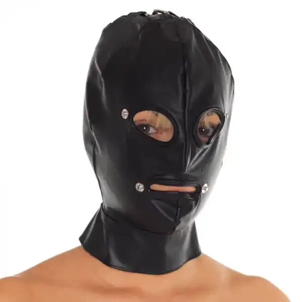 Ledermaske mit abnehmbaren Teilen