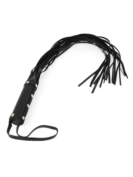 Lederpeitsche mit 19 Riemen, schwarz
