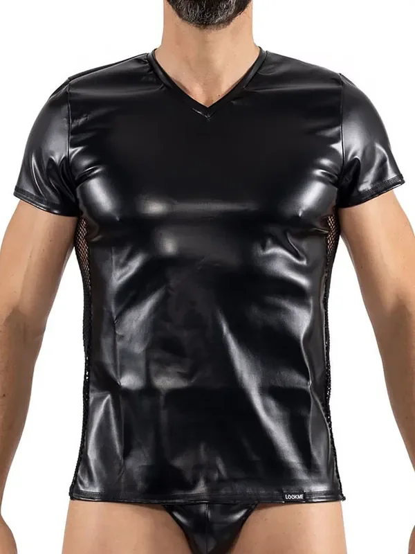 Look Me Black Desire V-Neck-Shirt, schwarz