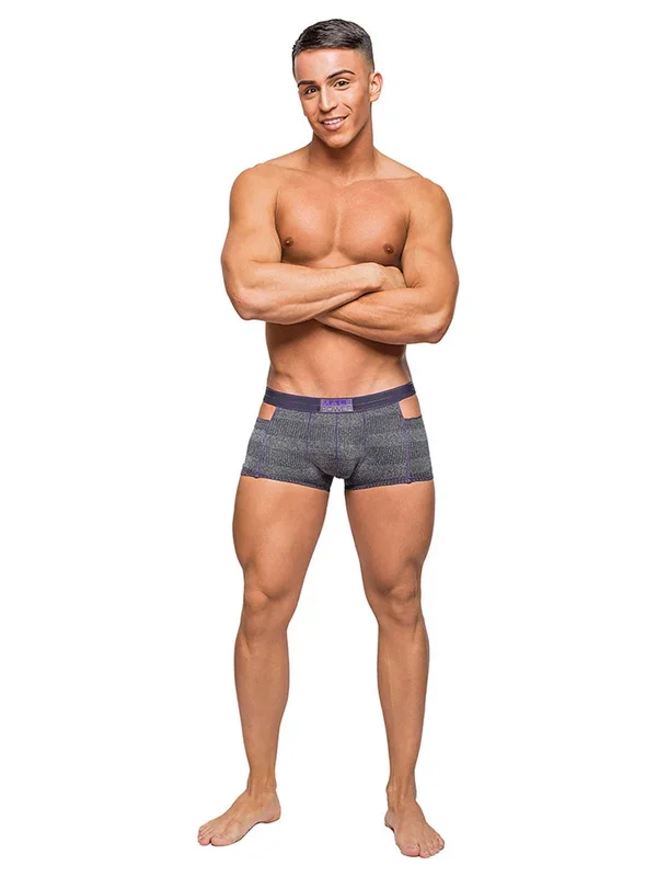 Male Power Heather Haze: Cutout Short, grau