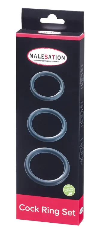 MALESATION Cockring-Set (Ø 4,00 cm, 4,50 cm, 5,00 cm)