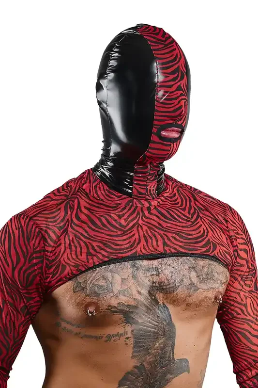 Maske mit Zebramuster und Reißverschluss