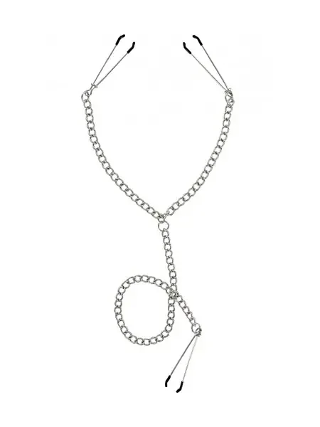 Master Series Anais Y-Style Nipple To Clit Set Nippel- und Klitorisklemme, silber