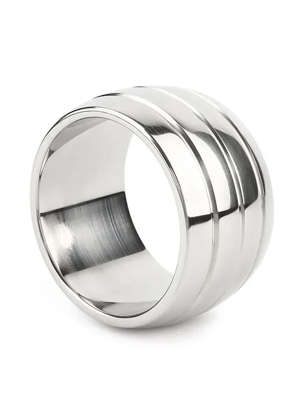 Mr. Steel Oval Barrel C-Ring Penisring, silber