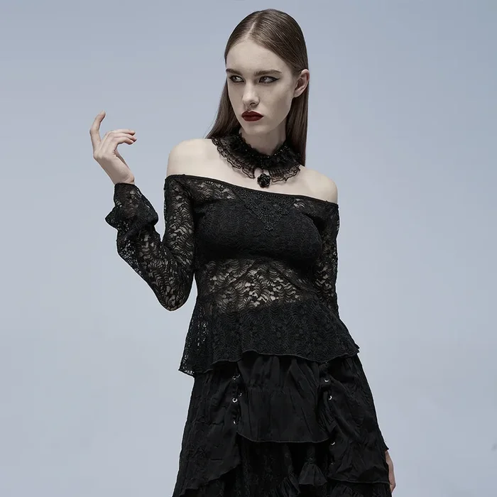 Neo-Victorian Oberteil mit Bardot-Ausschnitt