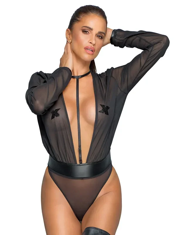 Noir Handmade F328 Netz-Body, schwarz