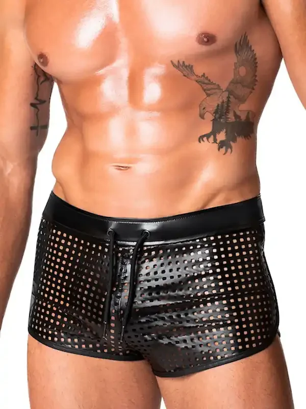 Noir Handmade H079 Wetlook-Short, schwarz