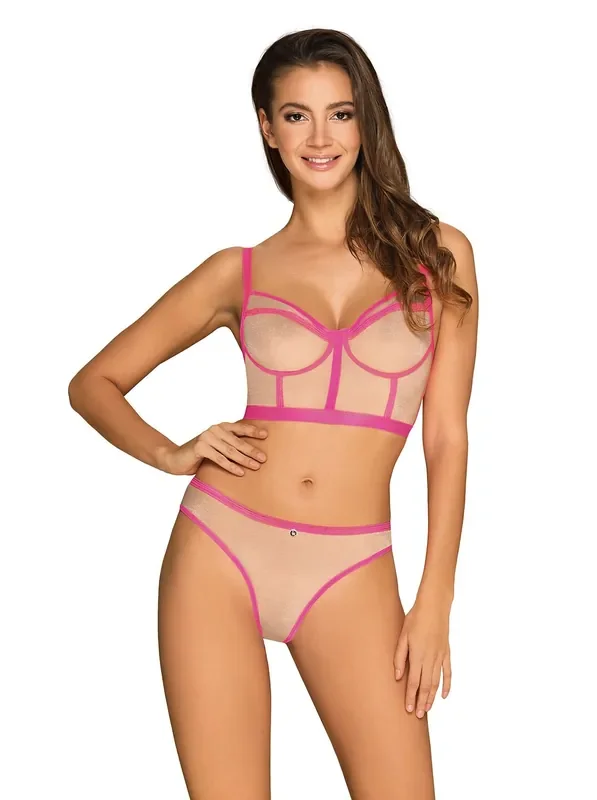 Nudelia 2-teiliges BH-Set – Hautfarben/Pink