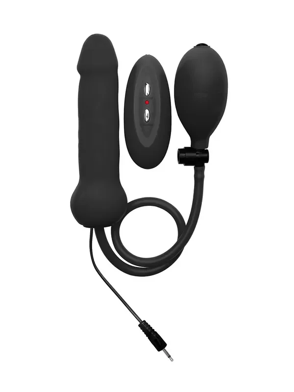 Ouch! Inflatable Vibrating Dong Vibroplug mit Pumpe, schwarz