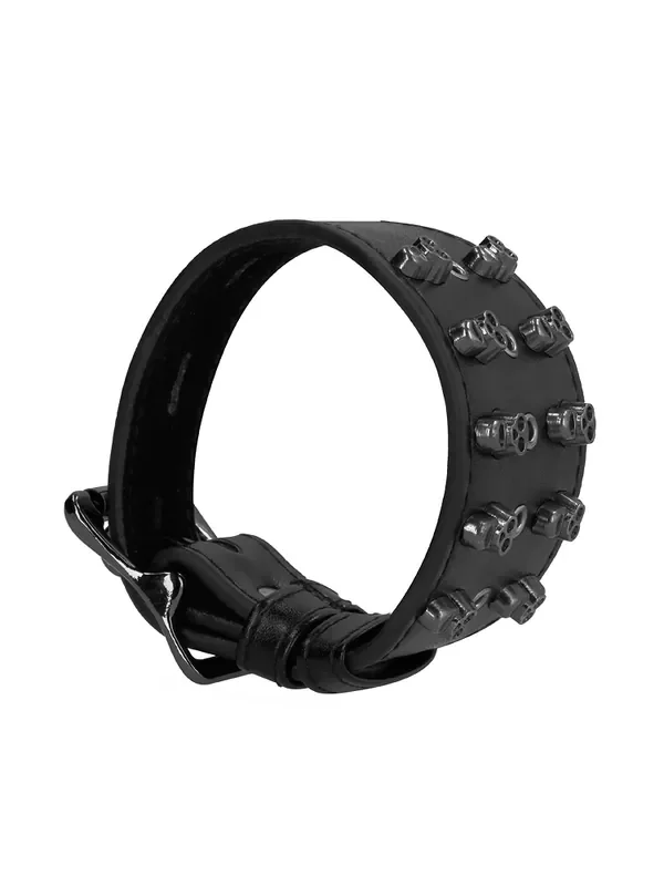 Ouch! Skulls and Bones Skull Bracelet Armband, schwarz