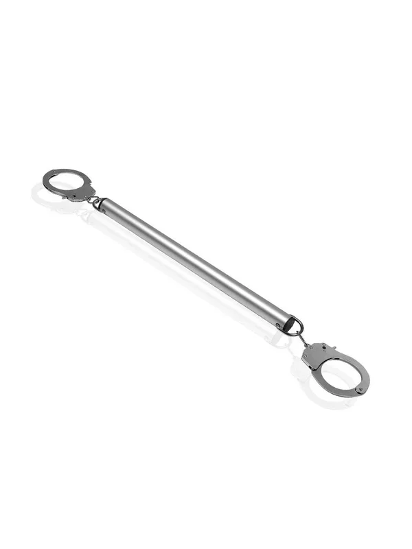 Ouch! Spreader Bar with Cuffs: Spreizstange mit Fesseln, metallic