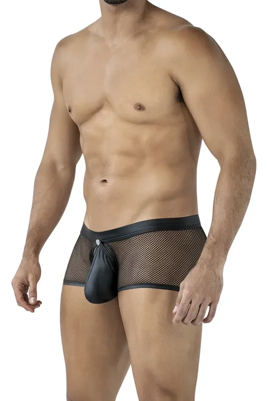 Ouvert Shorts aus Netz mit abnehmbaren Suspensorium – Schwarz