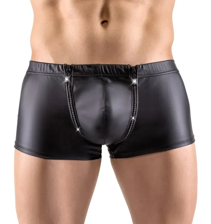Pants im edlem Mattlook mit Strass-Reißverschluss aus weichem Material