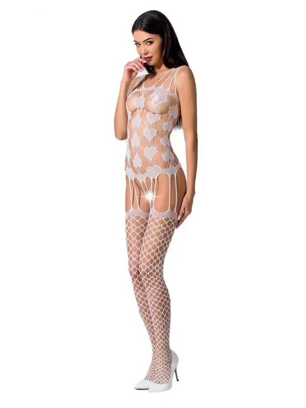 Passion BS067 Ouvert-Catsuit, weiß