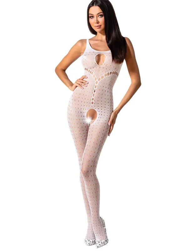Passion BS078 Ouvert-Catsuit, weiß