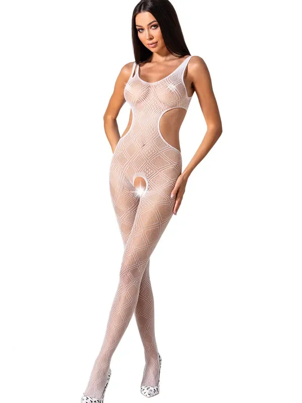 Passion BS085 Ouvert-Catsuit, weiß