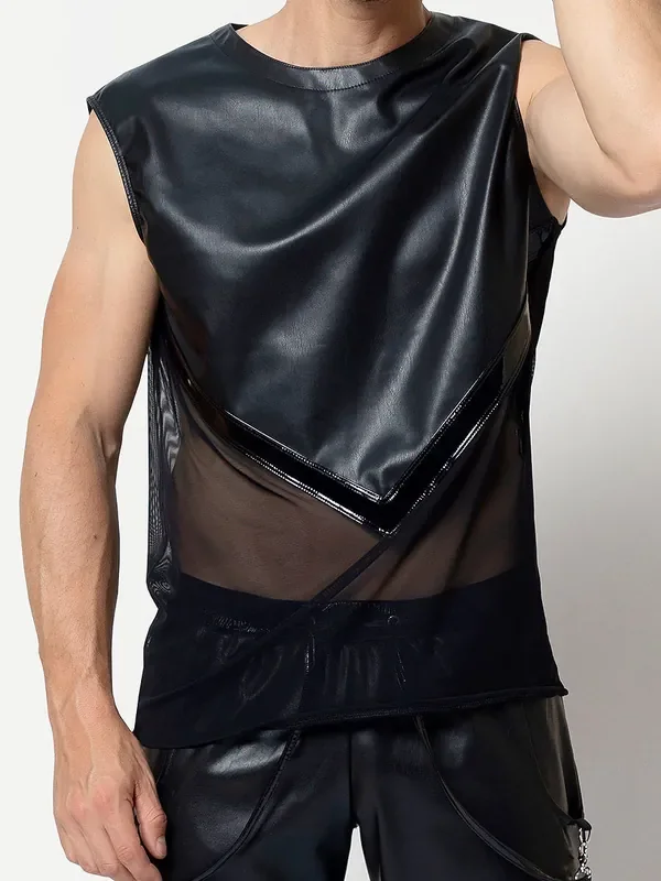 Patrice Catanzaro Ingvald Kunstleder-Tanktop, schwarz