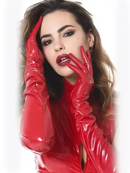 Patrice Catanzaro Lack-Handschuhe, rot