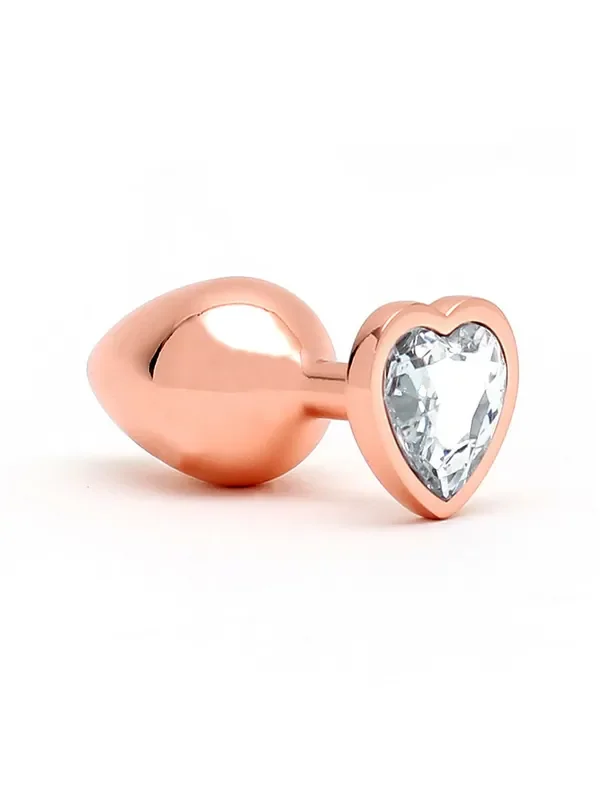 Pisa Heart Shaped Butt Plug Schmuckstein Analplug, roségold