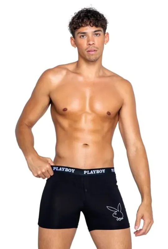 Playboy Lingerie – Herren Tuxedo Boxer – Schwarz