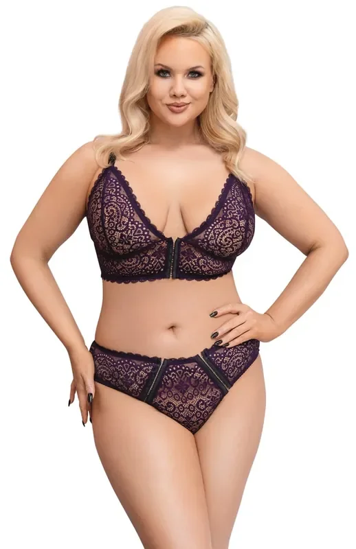 Plus Size BH-Set Bustier Slip Spitze
