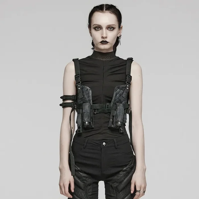 Post-Apocalyptic Utility Harness mit Totenkopf-Nieten