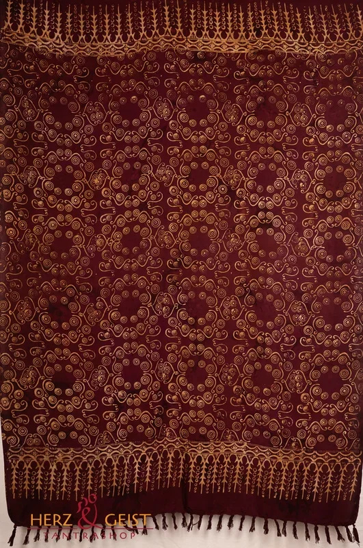 Premium Lunghi | Sarong „Wailele“ – bordeaux-rot