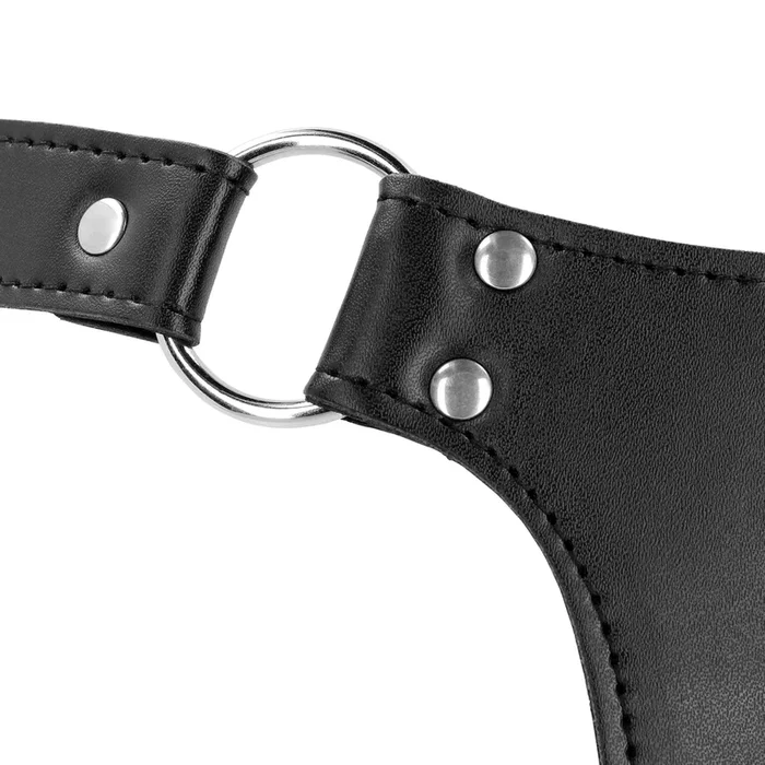 PU-Leder Keuschheitsgürtel mit Riemen – Schwarz