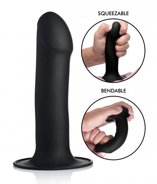 Quetschbarer Dildo schwarz & hautfarben