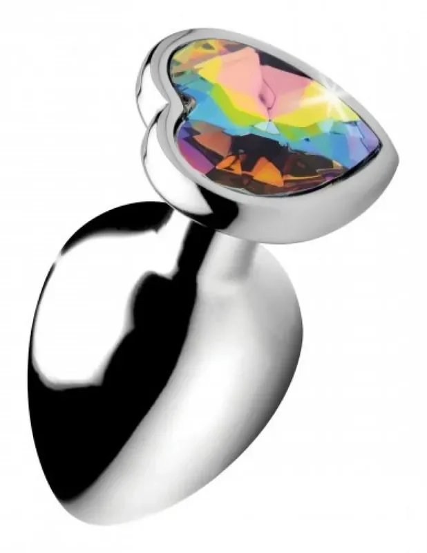 Rainbow Heart Butt Plug – Groß