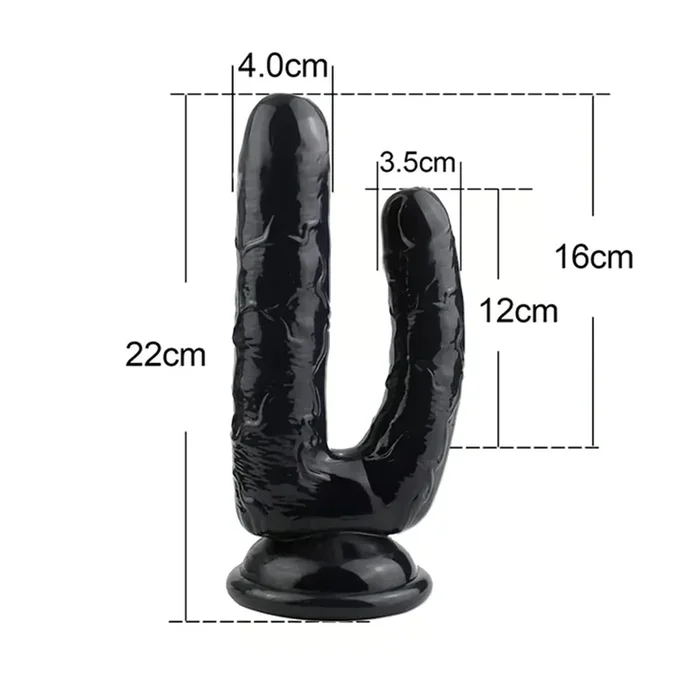 Realistic Dual Penetration Vibrator Dildo Sex Toy