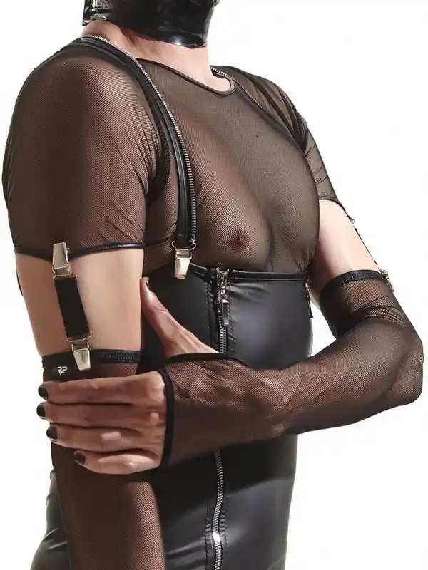 Regnes Fetish Planet CRD011 Netz-Armstulpen, schwarz