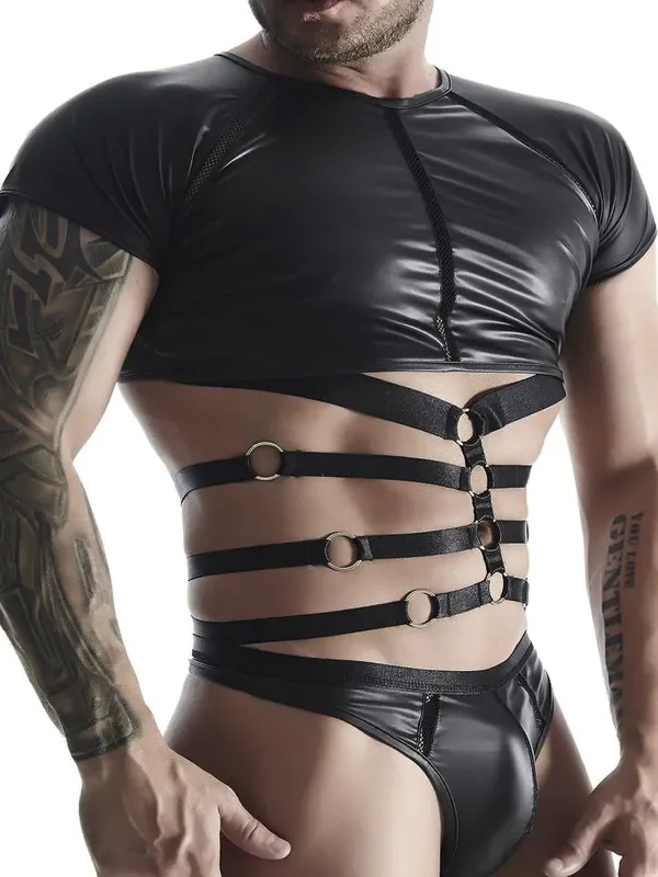 Regnes Fetish Planet TSH0011 Harness-Top, schwarz