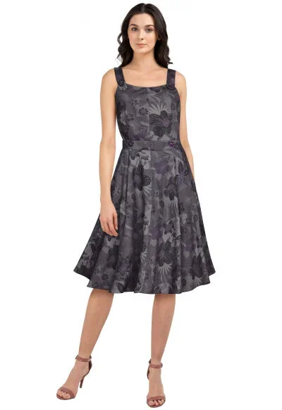 Retro Schulterkleid Purple
