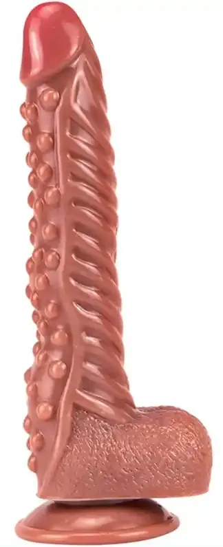Ribby Dildo 20.5 x 4.6cm Braun