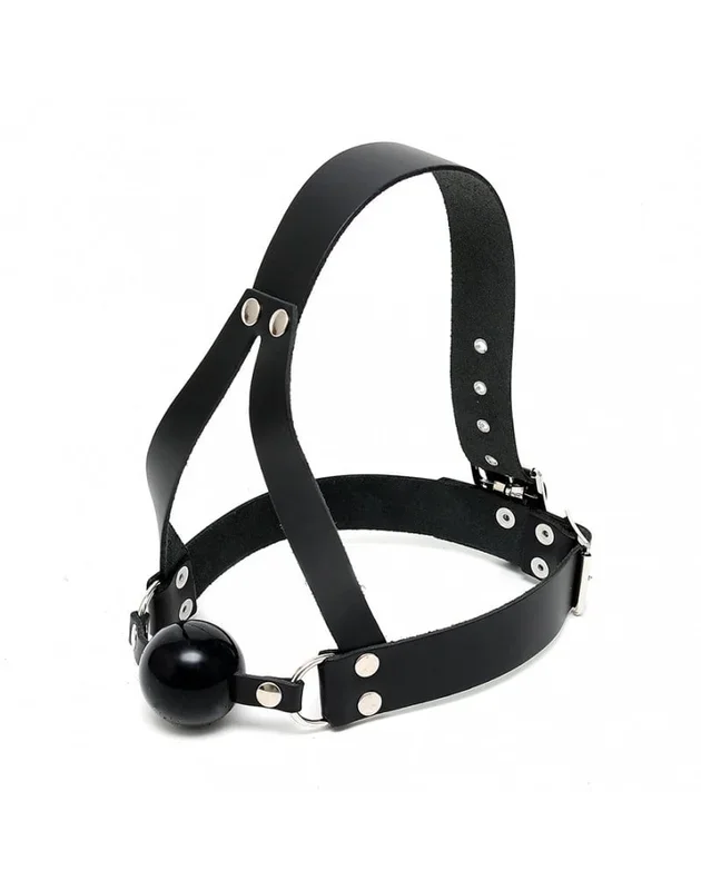 Rimba Mundknebel – Echtes Leder & Silikonball Ø 44 mm