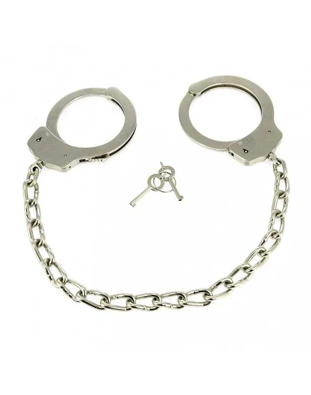 Rimba – Polizei Fußfesseln aus Metall mit Kette | Verstellbar & Robust