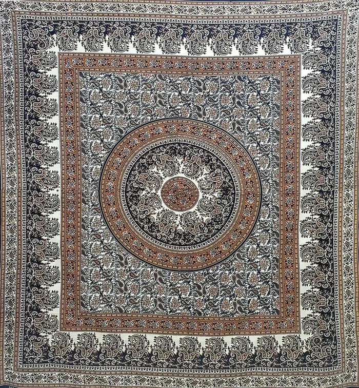 Ritualtuch Tagesdecke Wandbehang – Paisley Ornament ocker – Doppelt