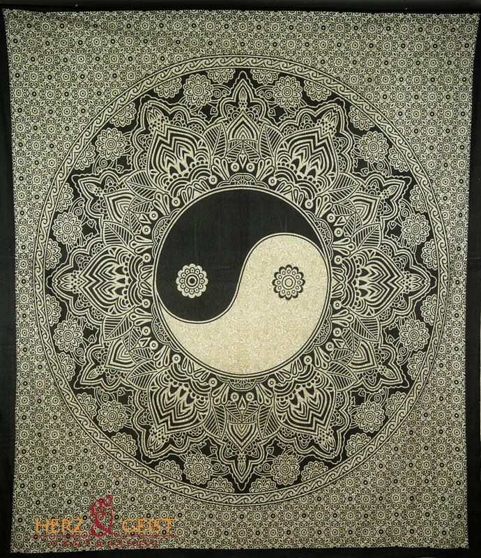 Ritualtuch Tagesdecke Wandbehang – Yin Yang – Doppelt