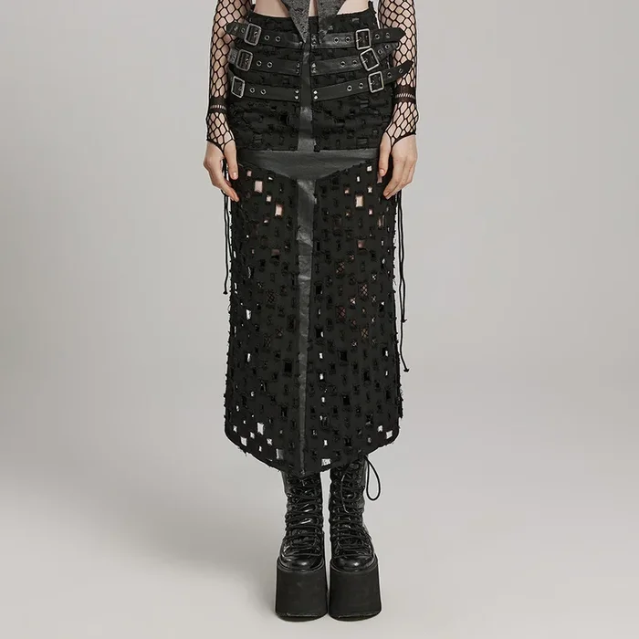 Rock mit distressed Quadrat-Cut-Out-Muster