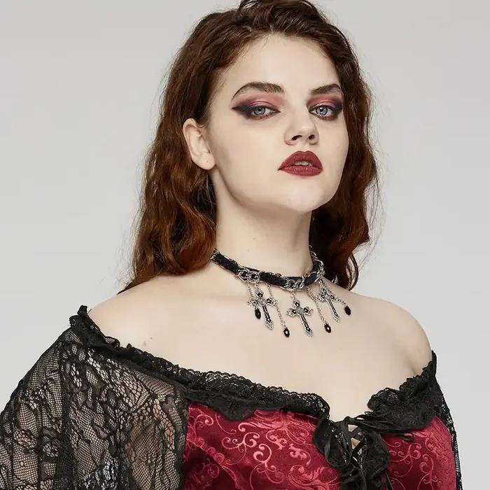 Romantische Gothic-Halskette für Damen aus Silber