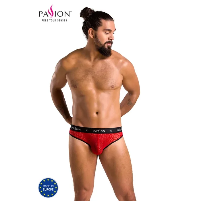 Roter Slip mit Leopardenmuster für Ihn