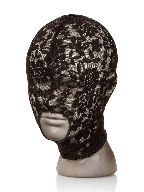 Scandal Lace Hood Spitzen-Kopfmaske, schwarz