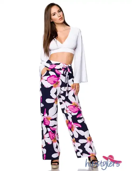 Schlupfhose mit Exotik-Print