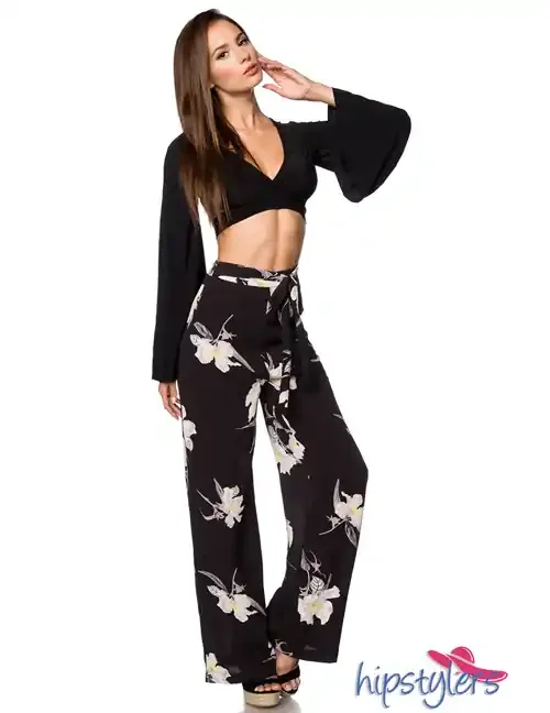 Schlupfhose mit Floral-Print