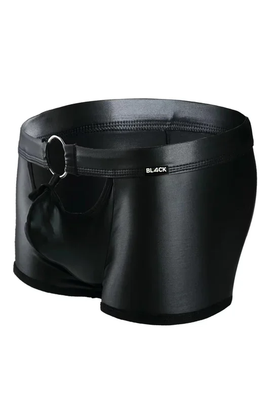 Schwarzer Wetlook Boxer Shorts
