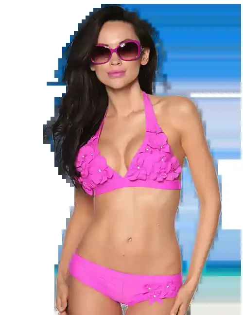Sexy Blümchen-Bikini in pink