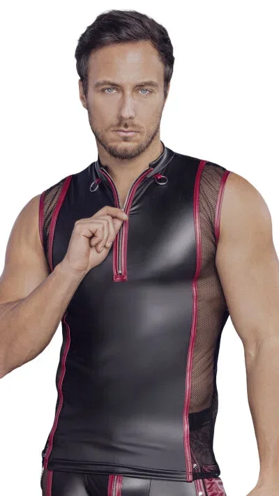 Shirt mit roten Kontrastdetails