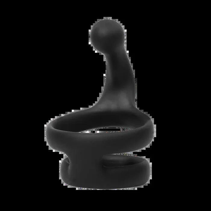 Silikon Penisring mit Damm-Stimulator – Schwarz